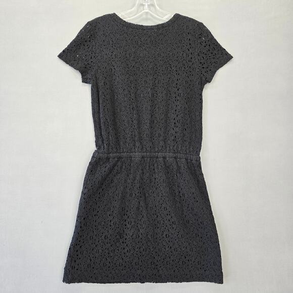 Theory Crochet Skirt Mini Dress Womens Petite Size Small Black Short Sleeve New - Picture 2 of 12